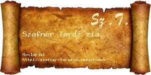 Szafner Terézia névjegykártya